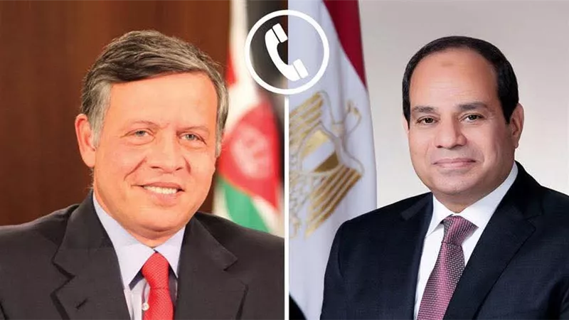 الرئيس السيسي والملك عبدالله يؤكدان وحدة الموقف المصري الأردني في ضرورة خفض التصعيد الراهن