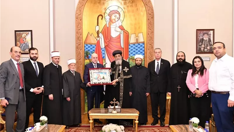 البابا تواضروس الثاني يستقبل قاضي قضاة فلسطين