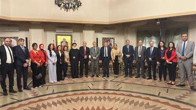 وفد مستقبل وطن بالإسكندرية يهنئ بطريركية الأقباط الأرثوذكس بعيد القيامة المجيد