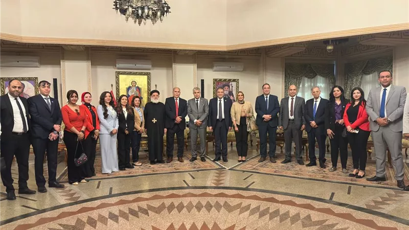 وفد مستقبل وطن بالإسكندرية يهنئ بطريركية الأقباط الأرثوذكس بعيد القيامة المجيد