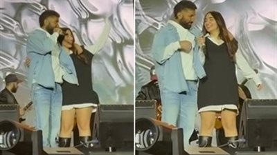 بالفيديو| ابنة أحمد سعد تفاجئ الجمهور بظهورها على المسرح ومشاركته الغناء  