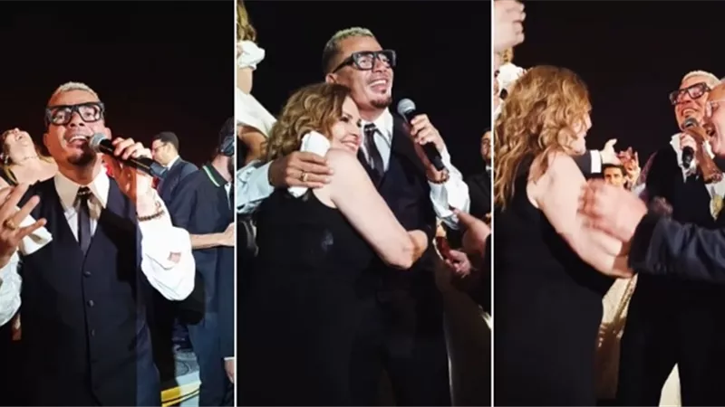 عمرو دياب يشعل زفاف ابنة محمد السعدي ويرقص مع يسرا.. فيديو