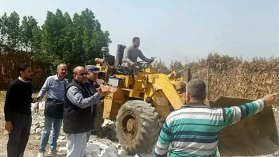 إزالة فورية في المهد لتعدٍ على أرض زراعية ببرهمتوش بالسنبلاوين
