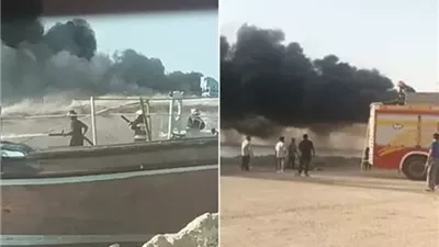 اندلاع حريق في سفينتين تجاريتين بميناء دير بجنوب إيران 