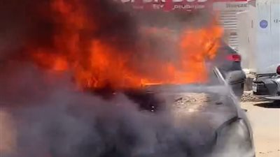 الحماية المدنية تسيطر على حريق سيارتين بالقرب من بنزين شلبي بالمنيا