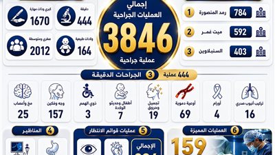 3846 عملية جراحية خلال يونيو.. صحة الدقهلية تواصل التميز في الجراحات الدقيقة