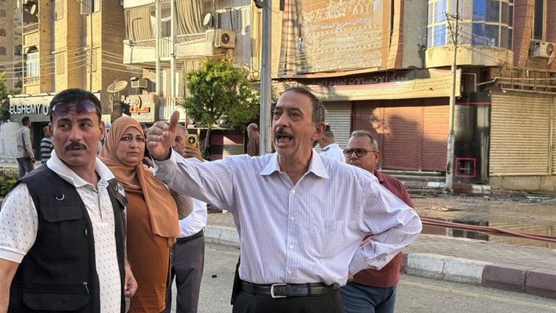 المحافظ من موقع الحريق