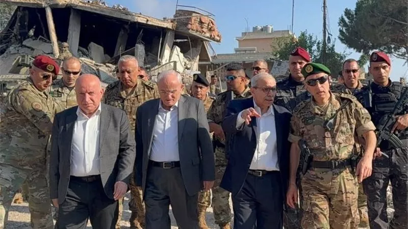  رئيس الحكومة اللبنانية يزور جنوب لبنان.. ويؤكد: ماضون حتى الانسحاب الإسرائيلي الكامل