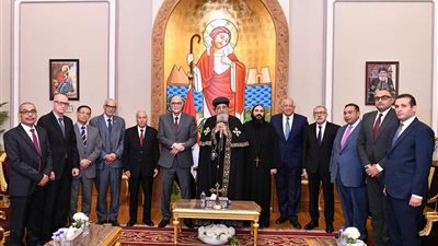 البابا تواضروس الثاني يستقبل رئيس هيئة قضايا الدولة الجديد بالمقر البابوي بالقاهرة
