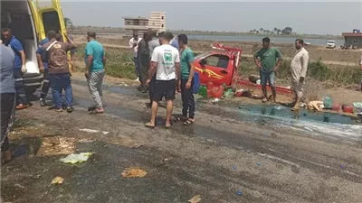 ارتفاع ضحايا حادث تصادم نقل وتروسيكل بملوي إلى عاملين و8 مصابين