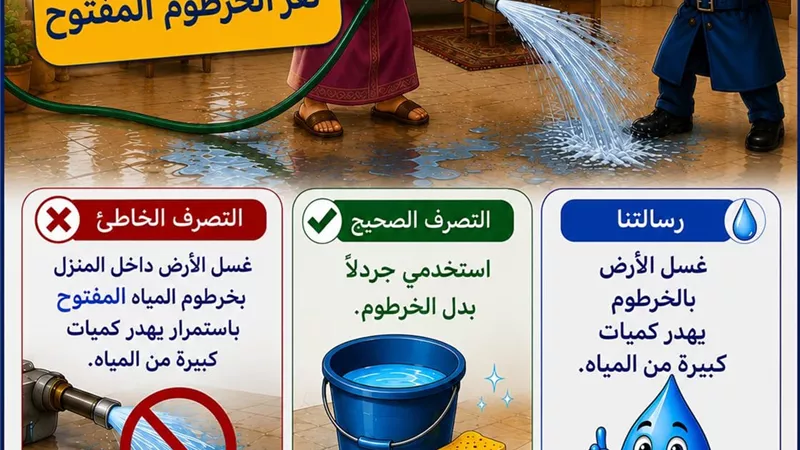 «المفتش قطورة» يحذر من إهدار المياه أثناء غسيل الأرضيات
