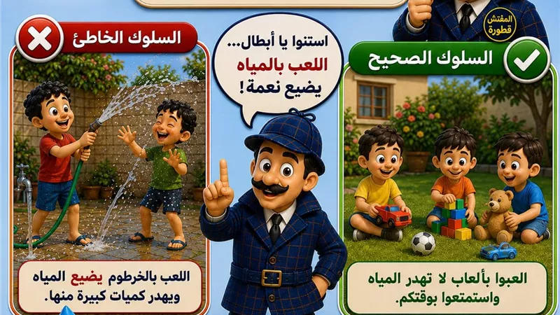 المفتش قطورة يحذر من إهدار المياه في لعب الأطفال بالخرطوم